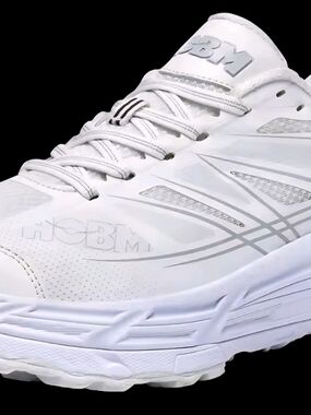 HOBM White Mesh Rubber Low Top Lace Up Men's Athletic Sneaker 10.5